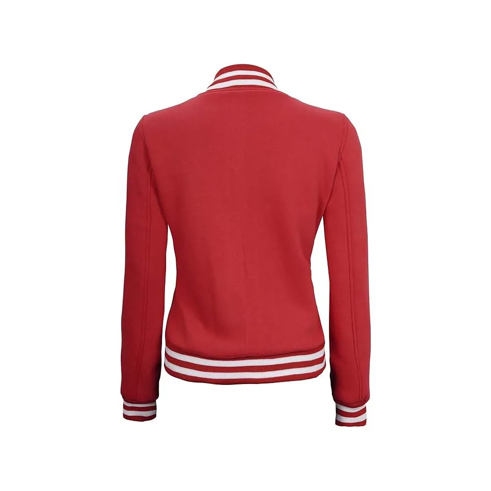 Women's Letterman Highschool Red Varsity Jacket