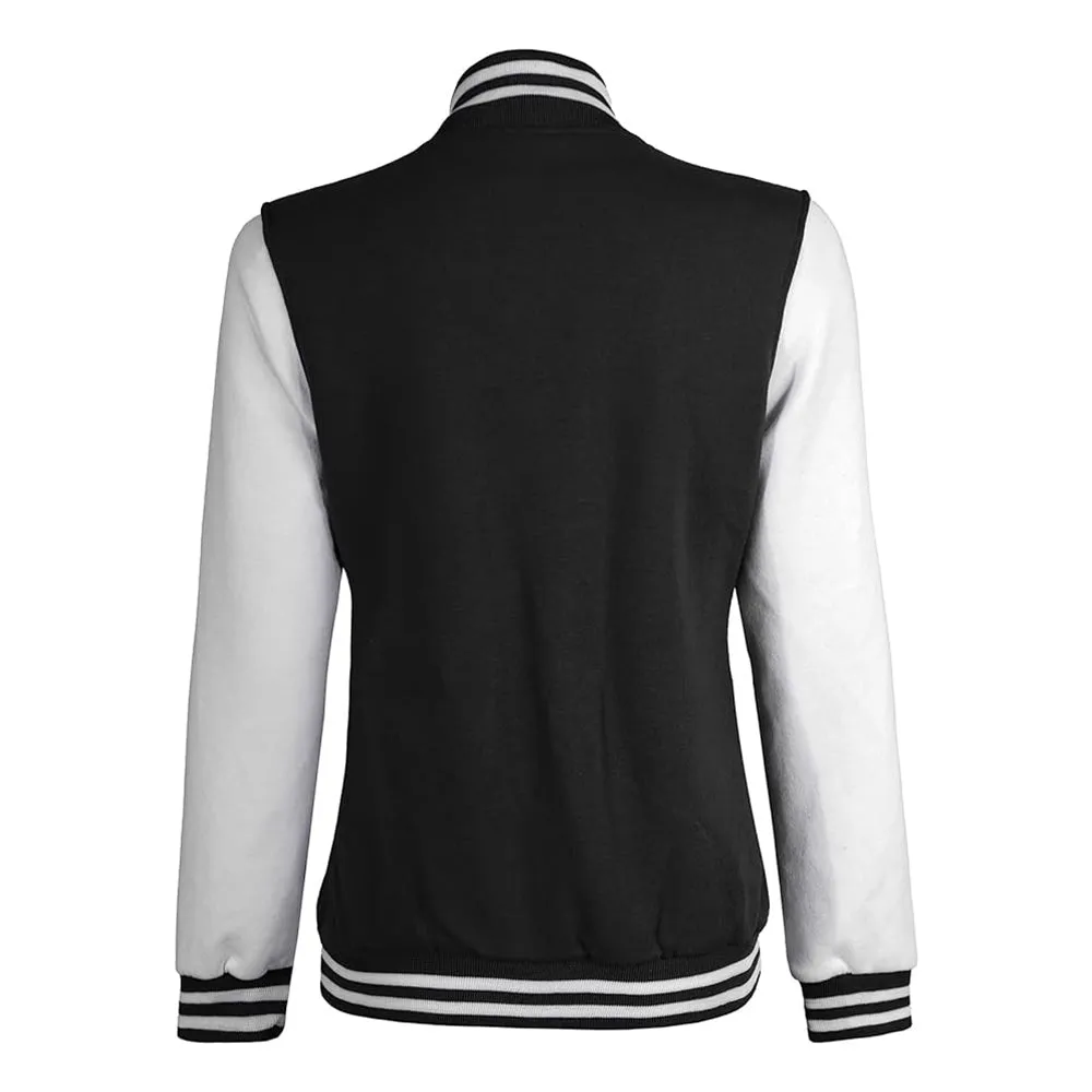 Women's Letterman Highschool White Varsity Jacket