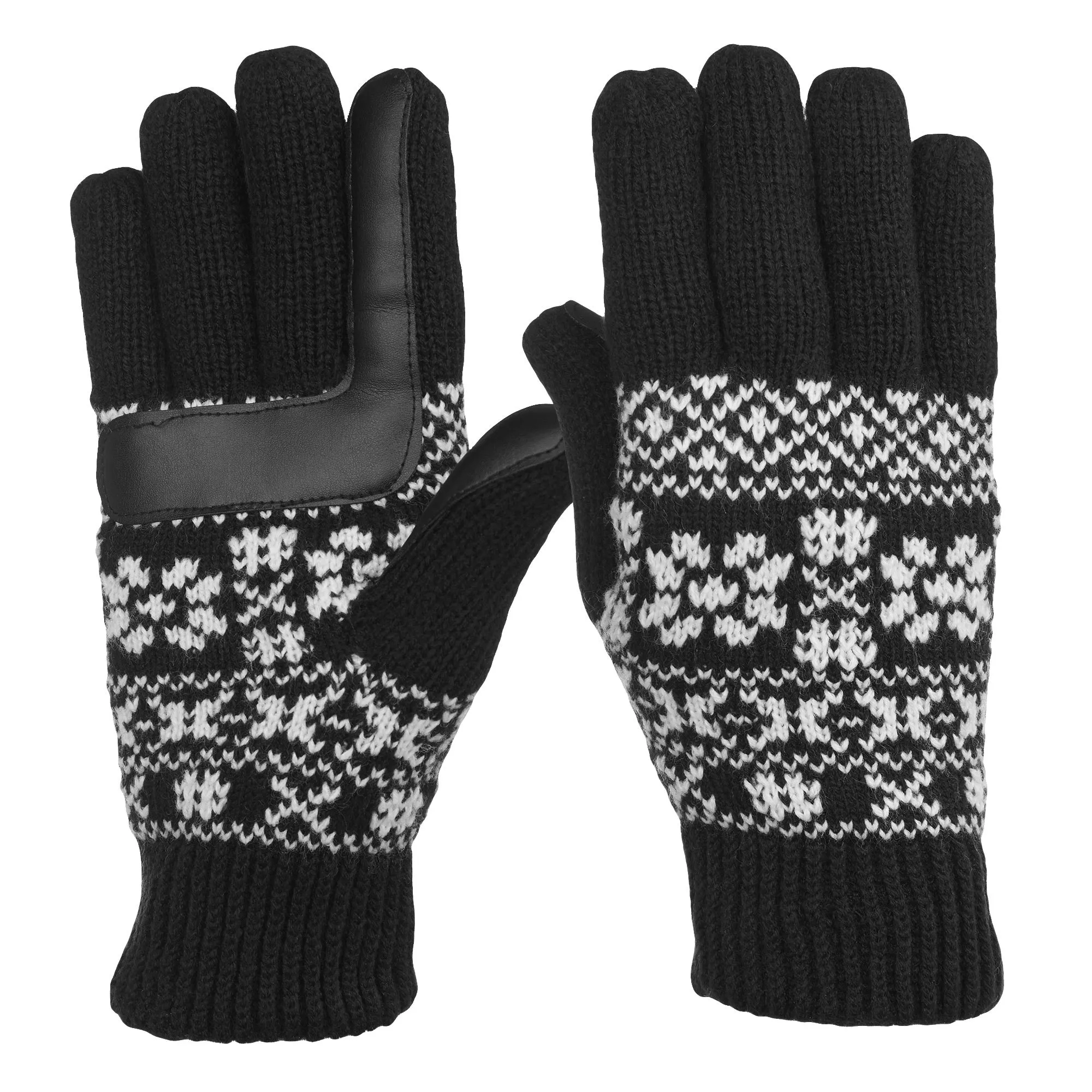 Women's Nordic Fairisle Knit Water Repellent Touchscreen Gloves