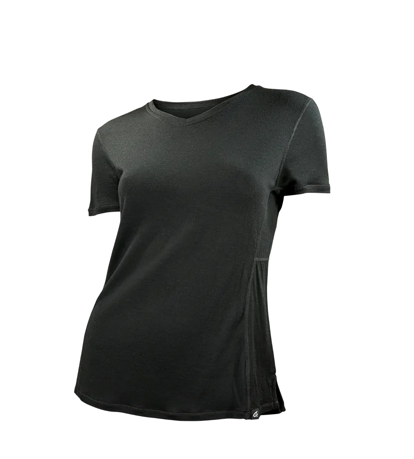 Women's Pinnacle Ultra Fine Merino Wool V-Neck Tee