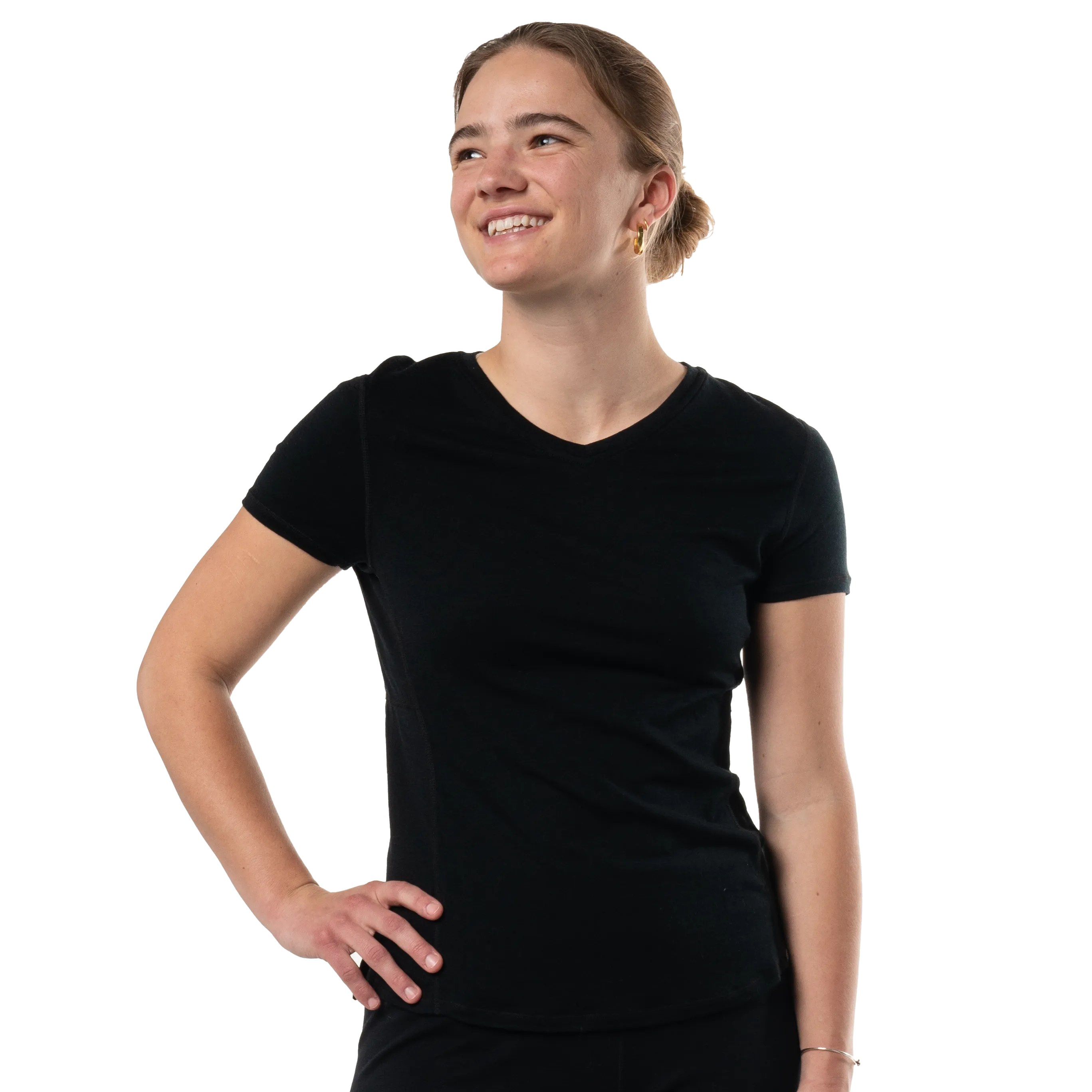 Women's Pinnacle Ultra Fine Merino Wool V-Neck Tee