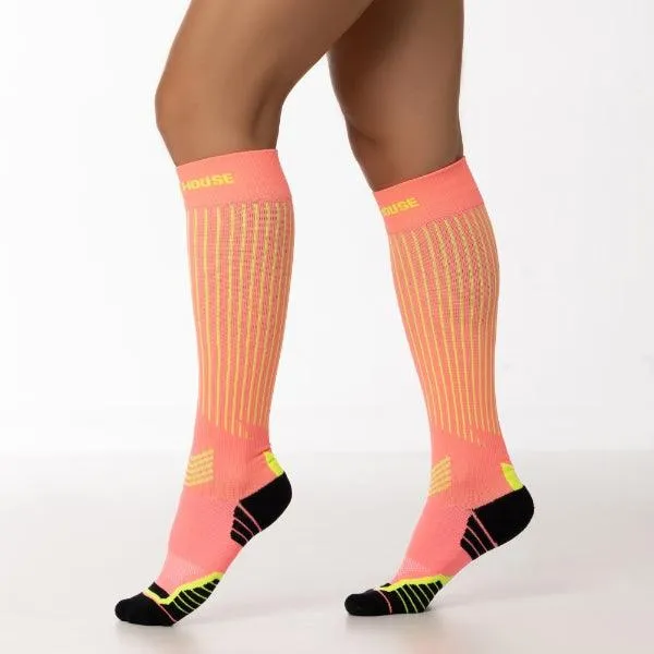 Women's Ride Soft Cycling Pink knee high socks 2-packs