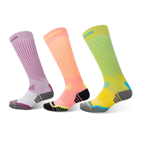 Women's Ride Soft Cycling Stripe knee high socks 3-packs