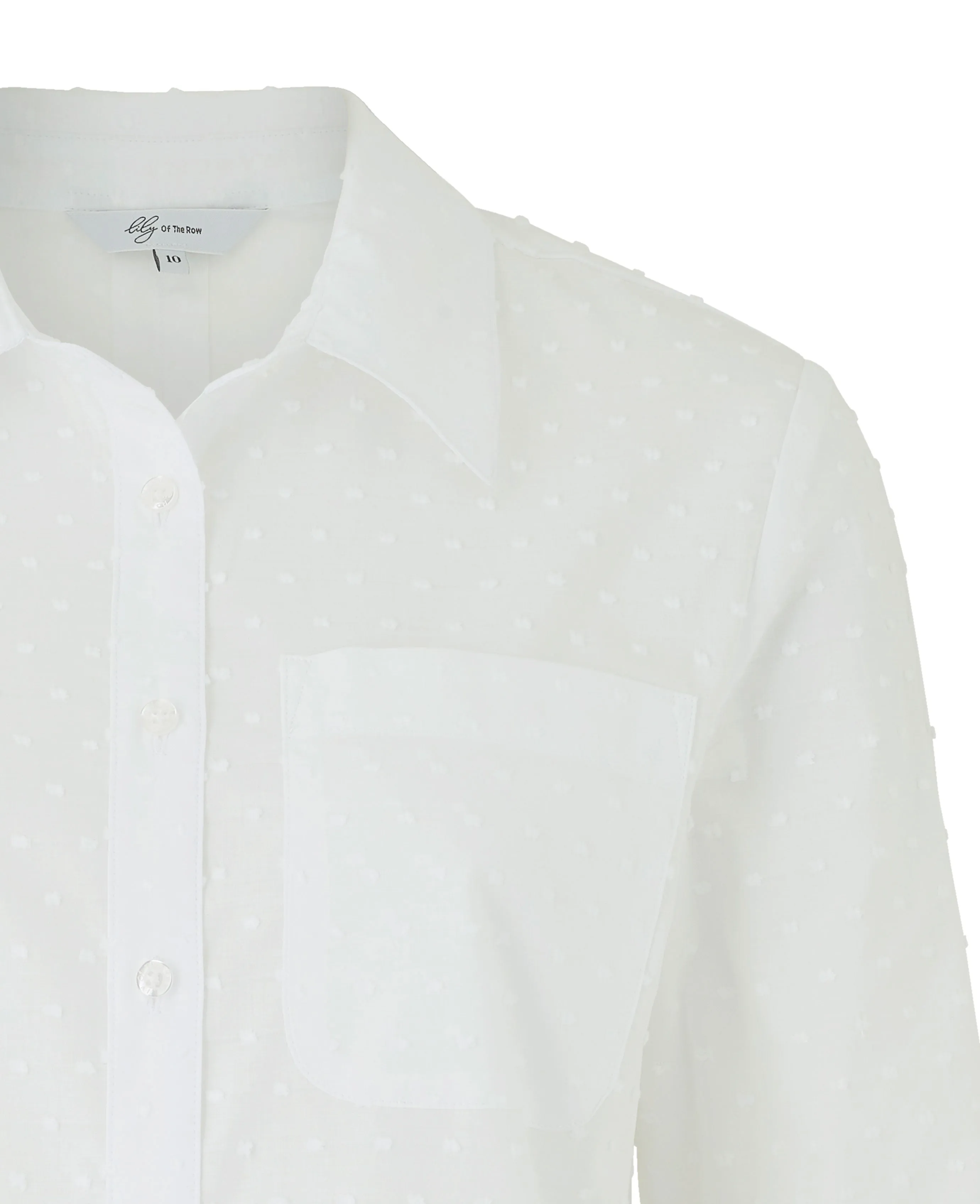 Women's White Dobby Spot Semi-Fitted Shirt