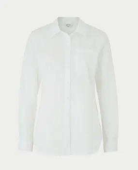 Women's White Dobby Spot Semi-Fitted Shirt