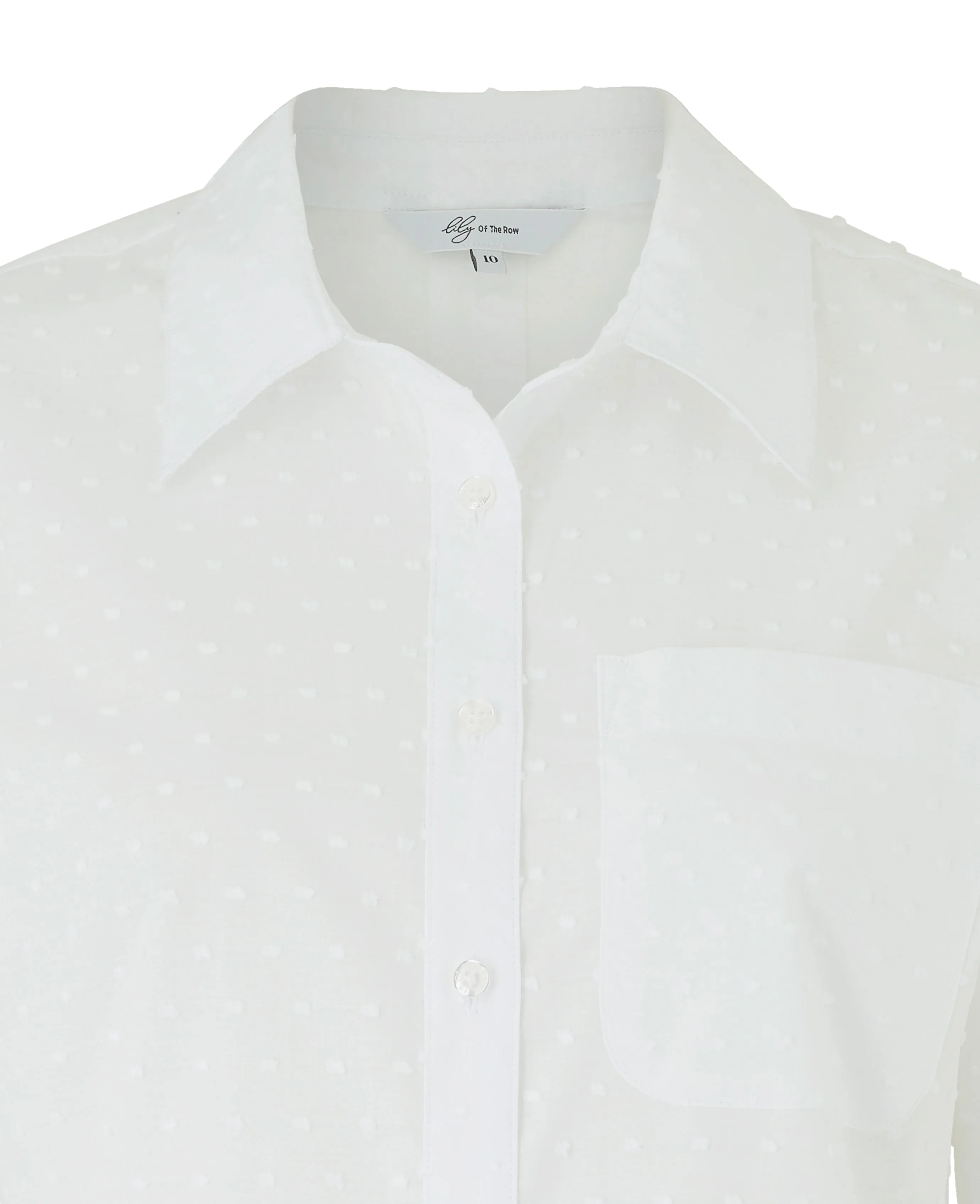 Women's White Dobby Spot Semi-Fitted Shirt